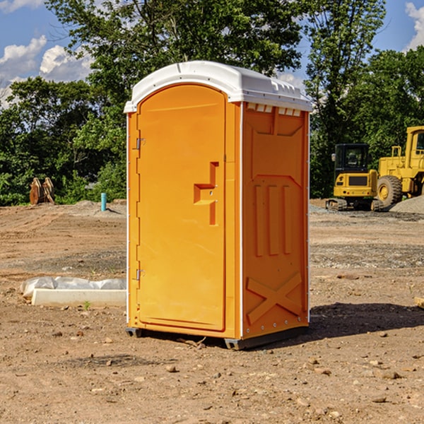 how often are the porta potties cleaned and serviced during a rental period in Linch